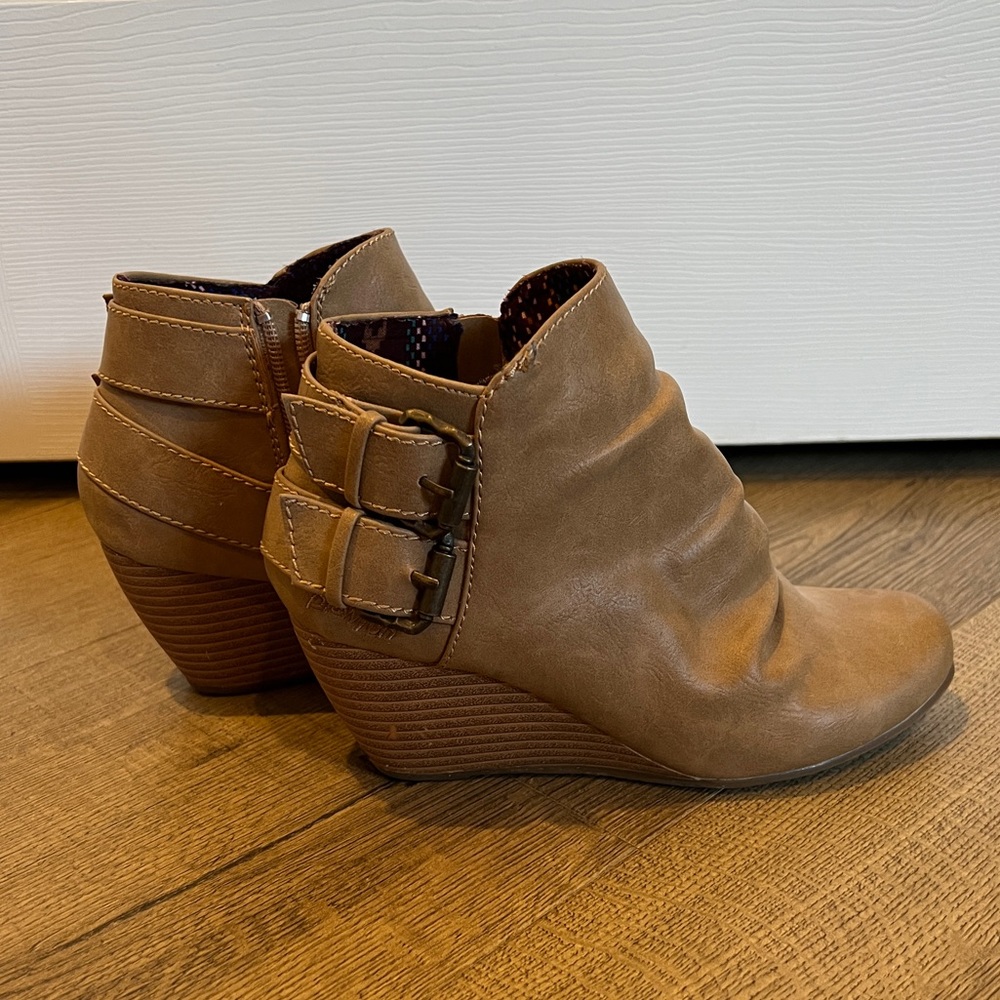 Blowfish Wedge Booties - Size 6 - Color: Tan